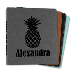 Pineapples Leather Binder - 1" (Personalized)