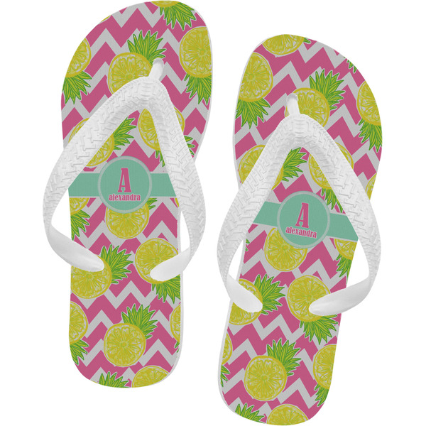 Custom Pineapples Flip Flops - XSmall (Personalized)