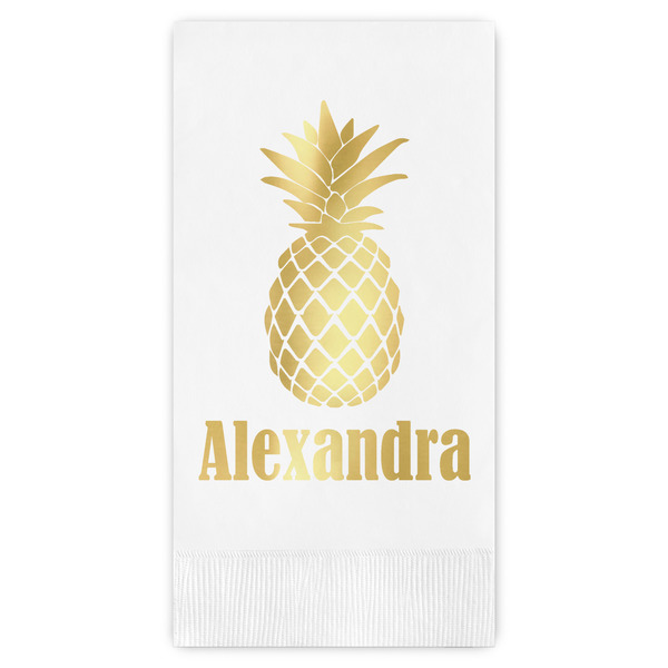 Custom Pineapples Guest Napkins - Foil Stamped (Personalized)