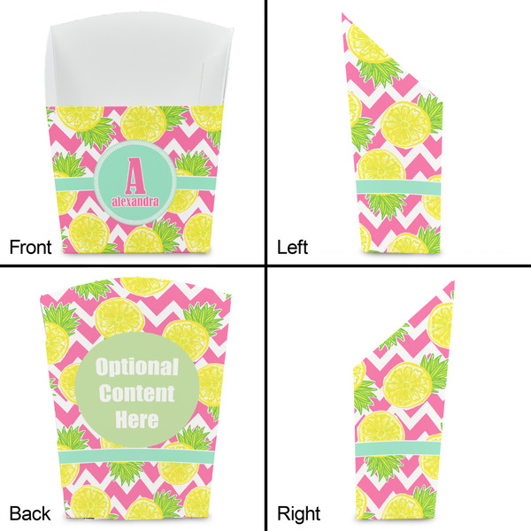 Pineapples French Fry Favor Box - Front & Back View