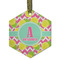 Pineapples Frosted Glass Ornament - Hexagon