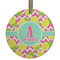 Pineapples Frosted Glass Ornament - Round