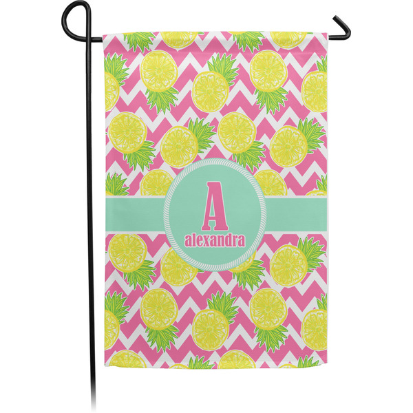 Custom Pineapples Small Garden Flag - Single Sided w/ Name and Initial