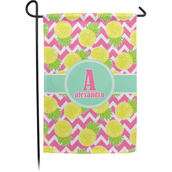 Custom Pineapples Small Garden Flag - Double Sided w/ Name and Initial