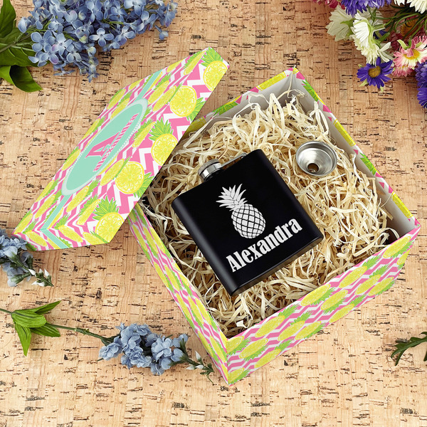 Pineapples Gift Boxes with Lid - Canvas Wrapped - Large - In Context