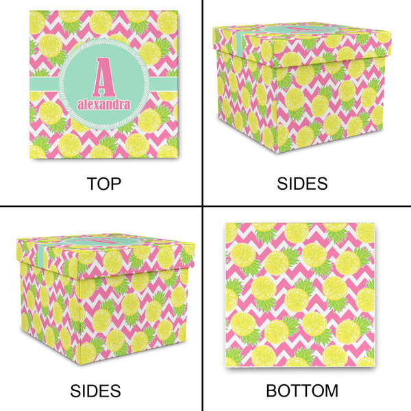 Pineapples Gift Boxes with Lid - Canvas Wrapped - Medium - Approval