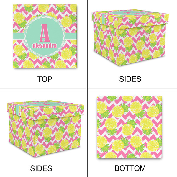 Pineapples Gift Boxes with Lid - Canvas Wrapped - Small - Approval