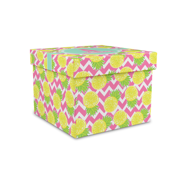 Custom Pineapples Gift Box with Lid - Canvas Wrapped - Small (Personalized)