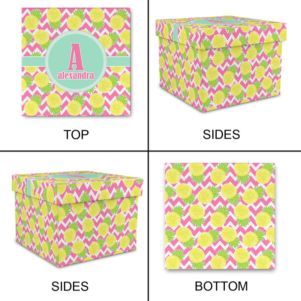 Pineapples Gift Boxes with Lid - Canvas Wrapped - X-Large - Approval
