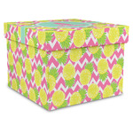 Pineapples Gift Box with Lid - Canvas Wrapped - XX-Large (Personalized)