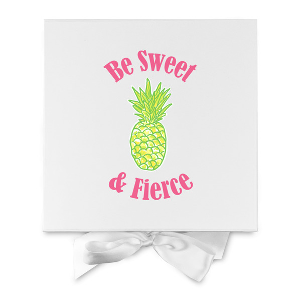 Pineapples Gift Boxes with Magnetic Lid - White - Approval