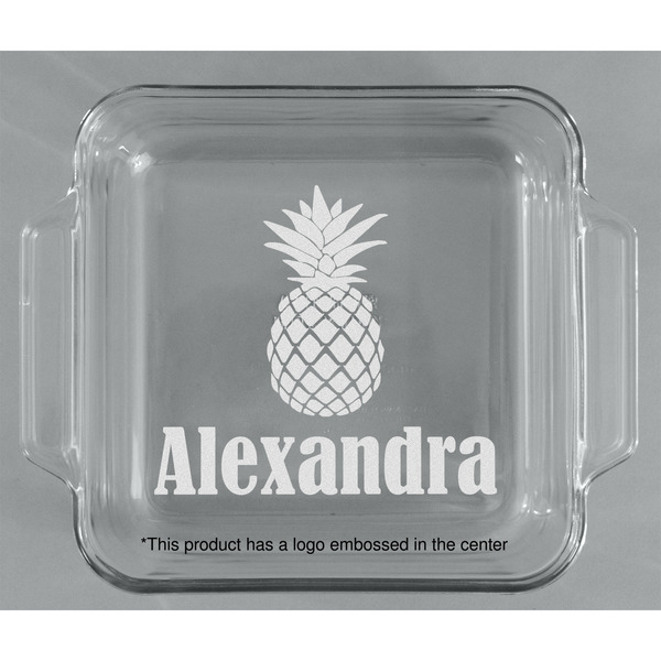 Pineapples Glass Cake Dish - APPROVAL (8x8)