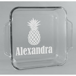 Pineapples Glass Cake Dish - 8in x 8in (Personalized)