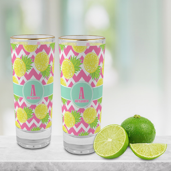Pineapples Glass Shot Glass - 2 oz - LIFESTYLE