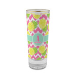 Pineapples 2 oz Shot Glass -  Glass with Gold Rim - Single (Personalized)