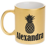 Pineapples Metallic Gold Mug (Personalized)