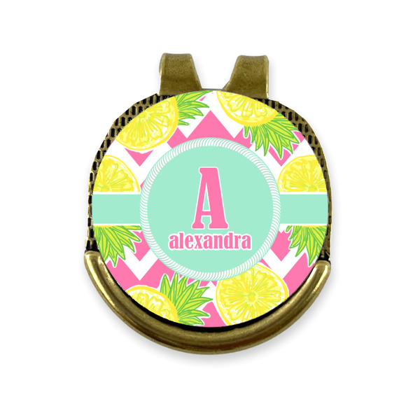 Custom Pineapples Golf Ball Marker - Hat Clip - Gold