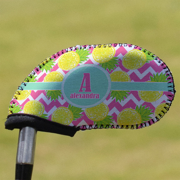 Custom Pineapples Golf Club Iron Cover - Single (Personalized)