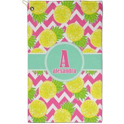 Pineapples Golf Towel - Poly-Cotton Blend - Small w/ Name and Initial