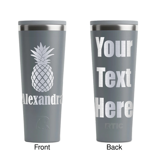 Pineapples Grey RTIC Everyday Tumbler - 28 oz. - Front and Back