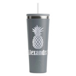 Pineapples RTIC Everyday Tumbler with Straw - 28oz - Grey - Single-Sided (Personalized)