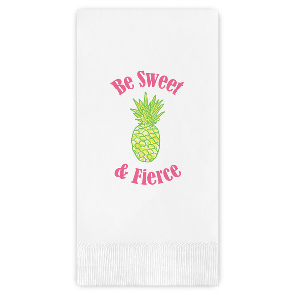 Custom Pineapples Guest Napkins - Full Color - Embossed Edge (Personalized)