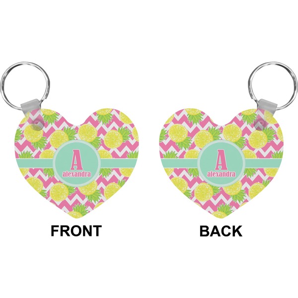 Pineapples Heart Keychain (Front + Back)