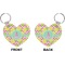 Pineapples Heart Keychain (Front + Back)