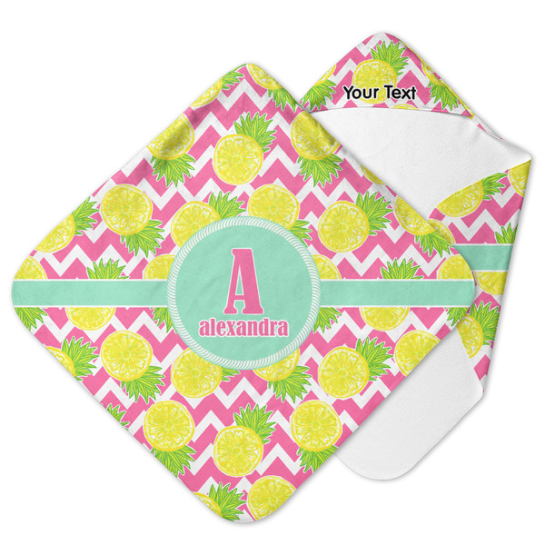 Custom Pineapples Hooded Baby Towel (Personalized)