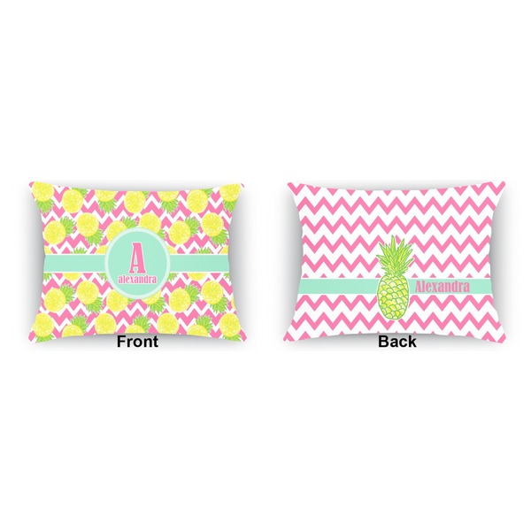 Pineapples Indoor Rectangular Burlap Pillow (Front and Back)