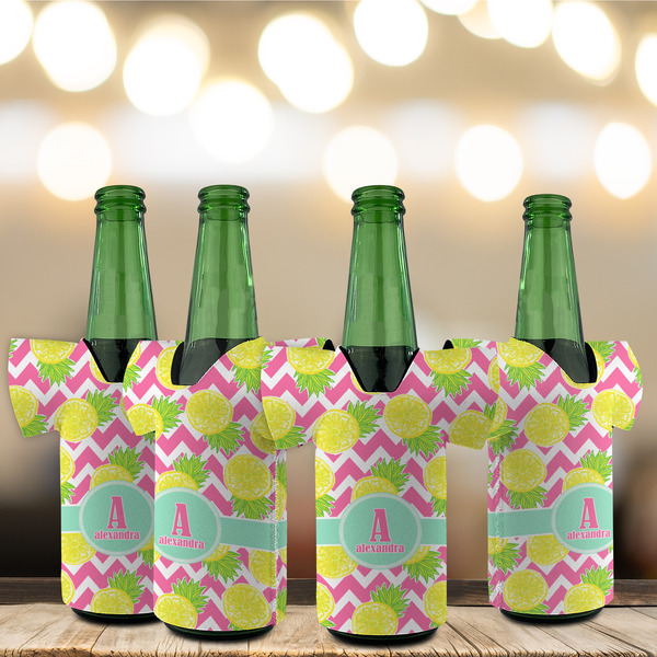 Pineapples Jersey Bottle Cooler - Set of 4 - LIFESTYLE