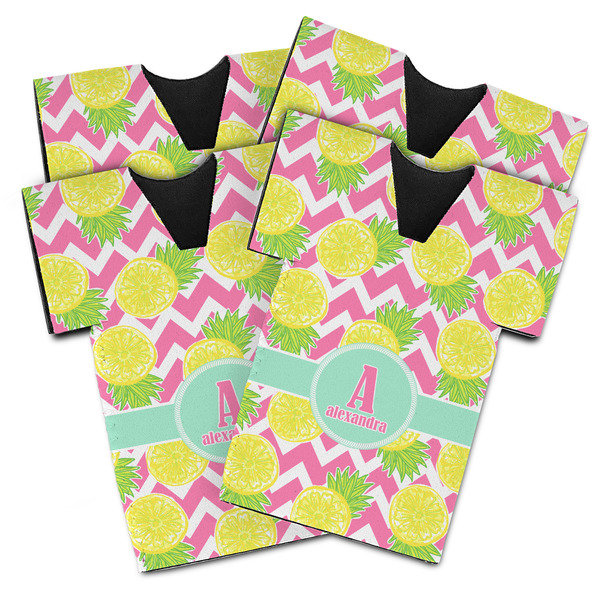 Custom Pineapples Jersey Bottle Cooler - Set of 4 (Personalized)