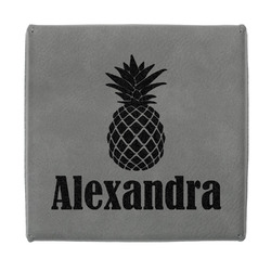 Pineapples Jewelry Gift Box - Engraved Leather Lid (Personalized)