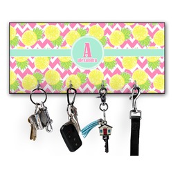 Pineapples Key Hanger w/ 4 Hooks w/ Name and Initial