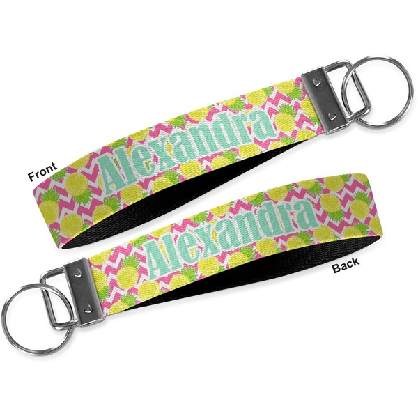 Pineapples Key-chain - Metal and Nylon - Front and Back