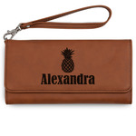 Pineapples Ladies Leatherette Wallet - Laser Engraved - Rawhide (Personalized)