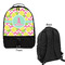 Pineapples Large Backpack - Black - Front & Back View