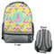 Pineapples Large Backpack - Gray - Front & Back View