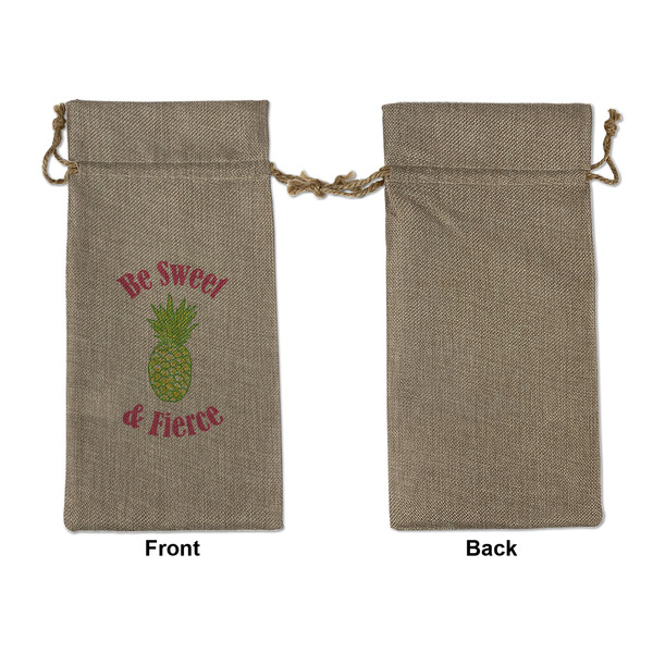Pineapples Large Burlap Gift Bags - Front Approval