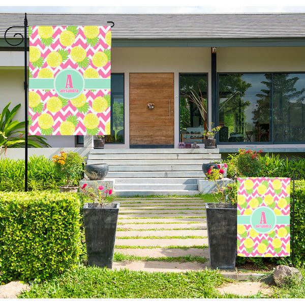 Custom Pineapples Large Garden Flag - Double Sided (Personalized)