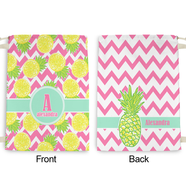 Pineapples Large Laundry Bag - Front & Back View