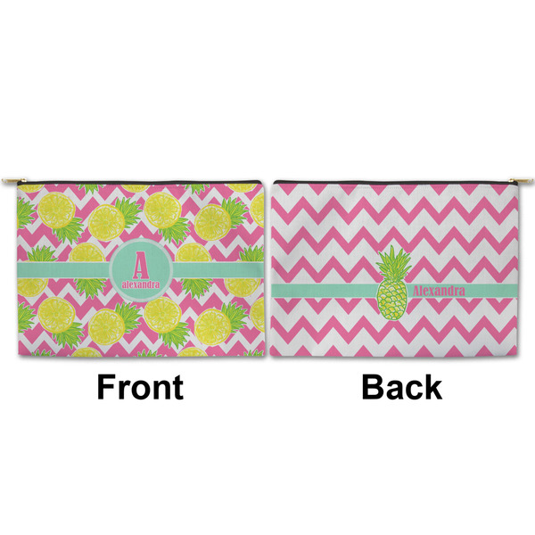 Pineapples Large Zipper Pouch Approval (Front and Back)