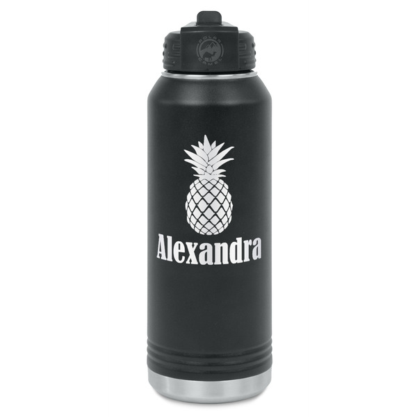Custom Pineapples Water Bottles - Laser Engraved - Front & Back (Personalized)