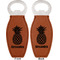 Pineapples Leather Bar Bottle Opener - Front and Back