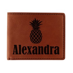 Pineapples Leatherette Bifold Wallet (Personalized)
