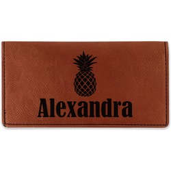Pineapples Leatherette Checkbook Holder (Personalized)