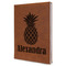 Pineapples Leather Sketchbook - Large - Single Sided - Angled View