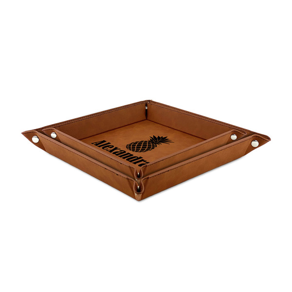 Pineapples Leather Valet Trays - PARENT MAIN (both trays)