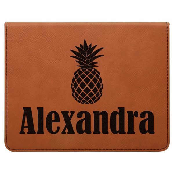 Pineapples Leatherette 4-Piece Wine Tool Set Flat