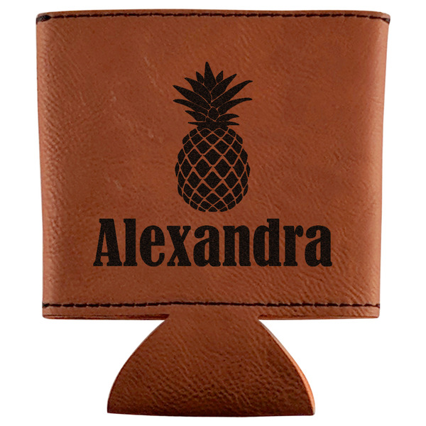 Custom Pineapples Leatherette Can Sleeve (Personalized)